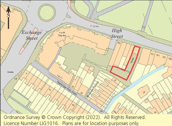 Lot: 77 - TOWN CENTRE SITE WITH POTENTIAL FOR DEVELOPMENT -